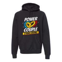 Married 2 Years Power Couple 2nd Wedding Anniversary Premium Hoodie