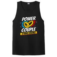 Married 2 Years Power Couple 2nd Wedding Anniversary PosiCharge Competitor Tank