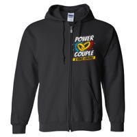 Married 2 Years Power Couple 2nd Wedding Anniversary Full Zip Hoodie