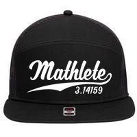 Mathlete 3 14159 Math Pi Day Mathematics Teacher Geek Nerd Cool Gift 7 Panel Mesh Trucker Snapback Hat