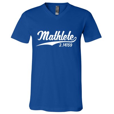 Mathlete 3 14159 Math Pi Day Mathematics Teacher Geek Nerd Cool Gift V-Neck T-Shirt