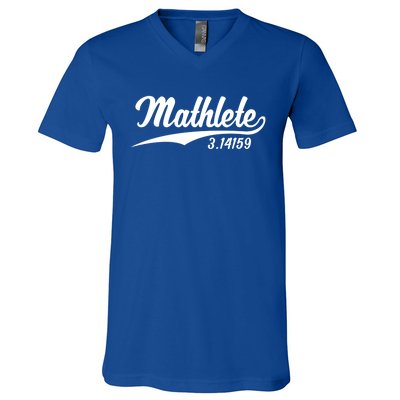 Mathlete 3 14159 Math Pi Day Mathematics Teacher Geek Nerd Cool Gift V-Neck T-Shirt