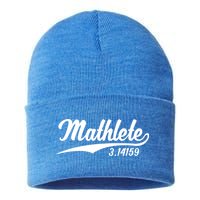 Mathlete 3 14159 Math Pi Day Mathematics Teacher Geek Nerd Cool Gift Sustainable Knit Beanie