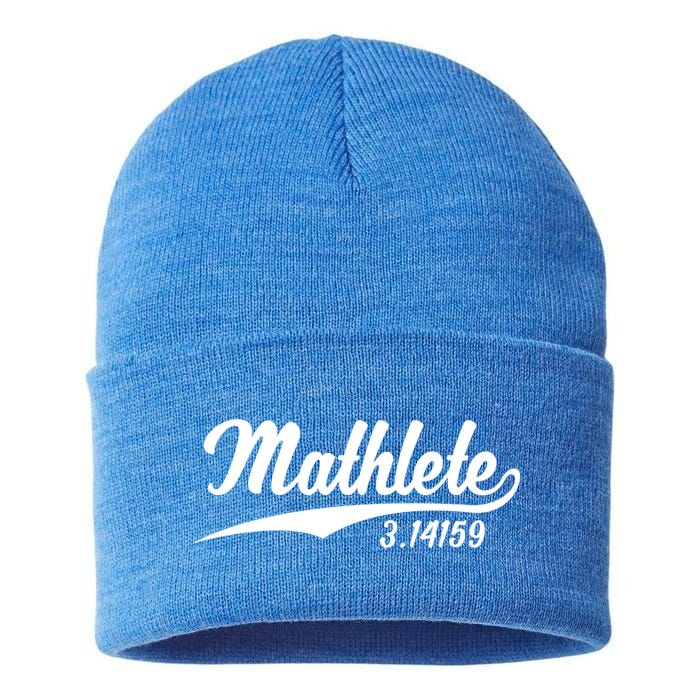 Mathlete 3 14159 Math Pi Day Mathematics Teacher Geek Nerd Cool Gift Sustainable Knit Beanie