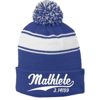 Mathlete 3 14159 Math Pi Day Mathematics Teacher Geek Nerd Cool Gift Stripe Pom Pom Beanie