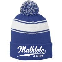 Mathlete 3 14159 Math Pi Day Mathematics Teacher Geek Nerd Cool Gift Stripe Pom Pom Beanie