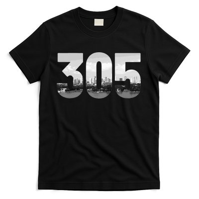 Miami 305 Area Code Skyline Florida Vintage T-Shirt