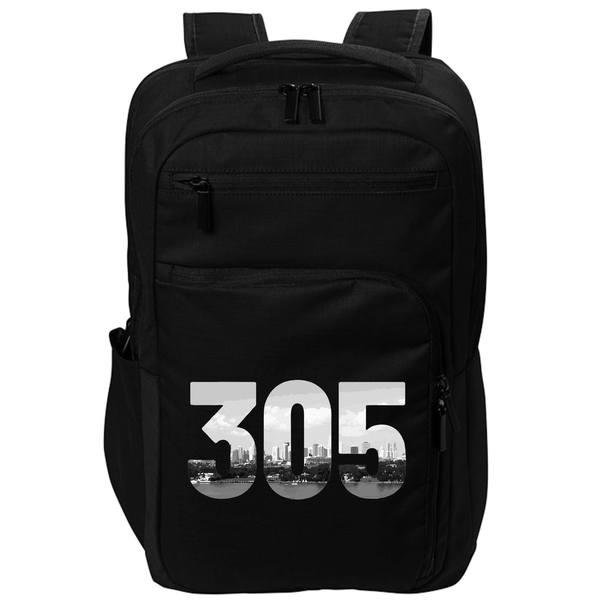 Miami 305 Area Code Skyline Florida Vintage Impact Tech Backpack