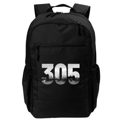 Miami 305 Area Code Skyline Florida Vintage Backpack