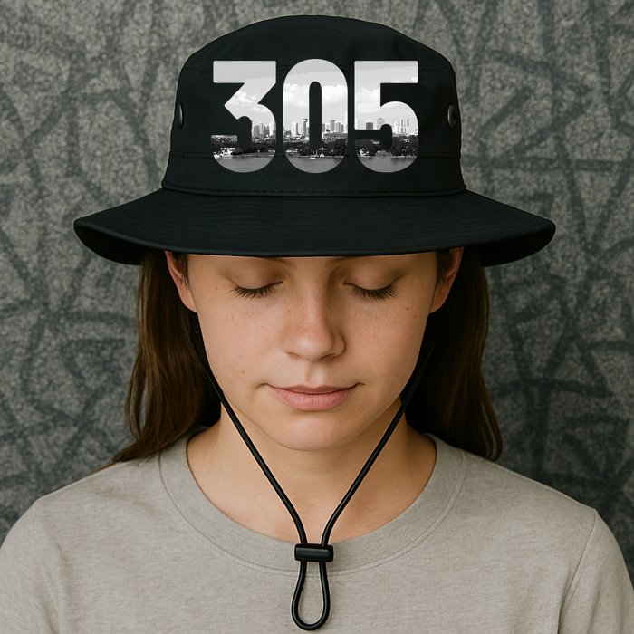 Miami 305 Area Code Skyline Florida Vintage Bucket Hat