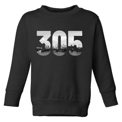 Miami 305 Area Code Skyline Florida Vintage Toddler Sweatshirt