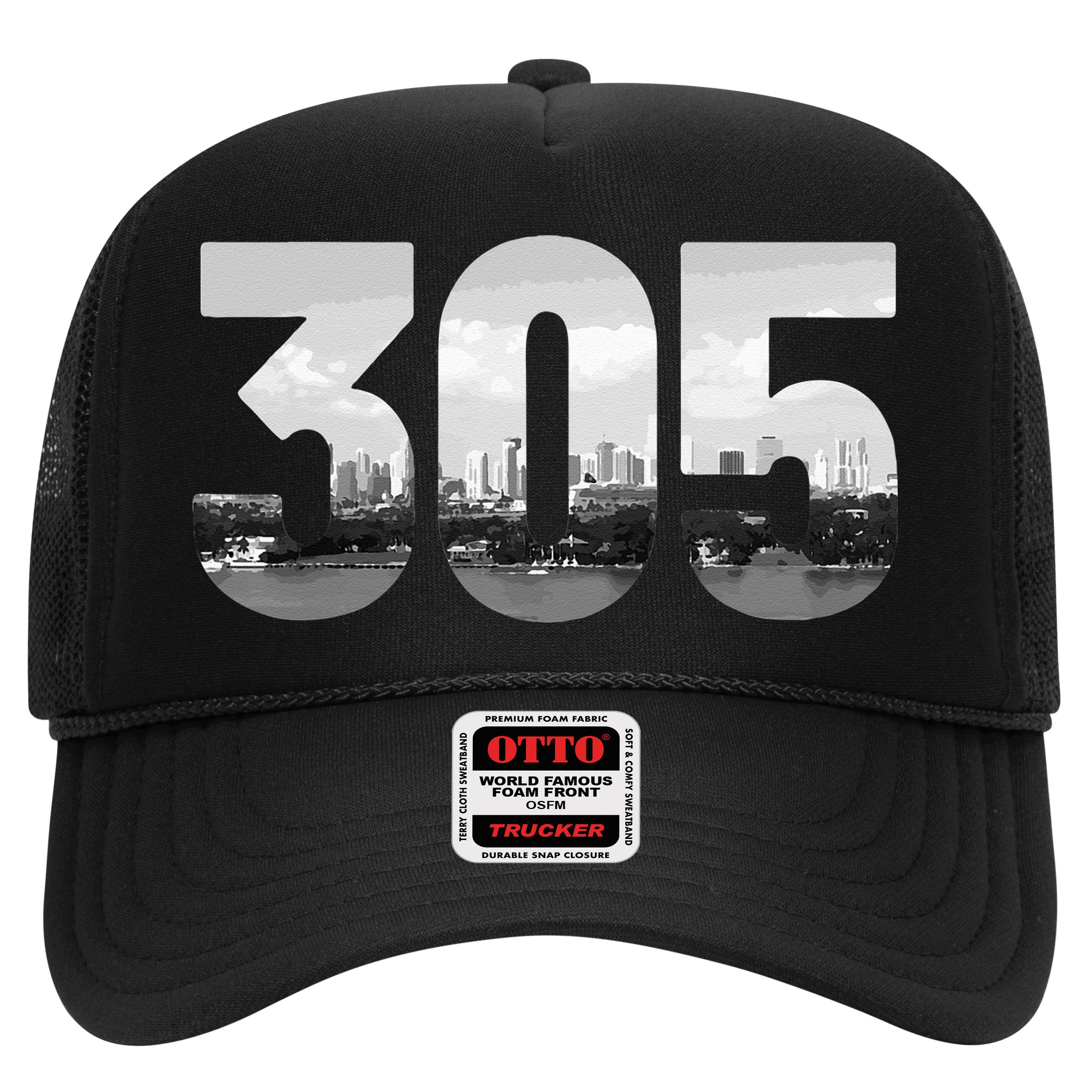 Miami 305 Area Code Skyline Florida Vintage Hat