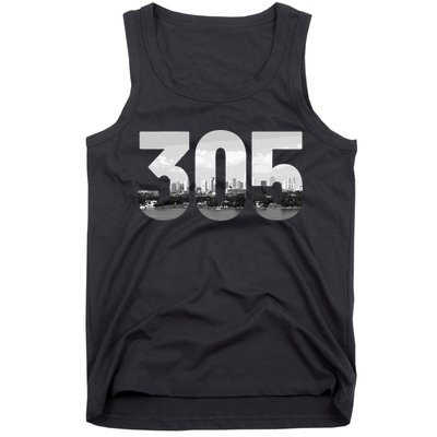 Miami 305 Area Code Skyline Florida Vintage Tank Top