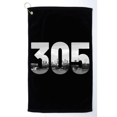 Miami 305 Area Code Skyline Florida Vintage Golf Towel