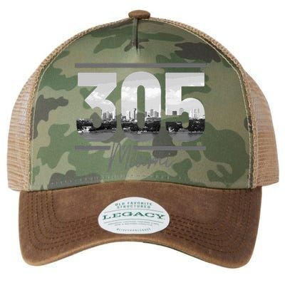 Miami 305 Area Code Skyline Florida Vintage Legacy Tie Dye Trucker Hat