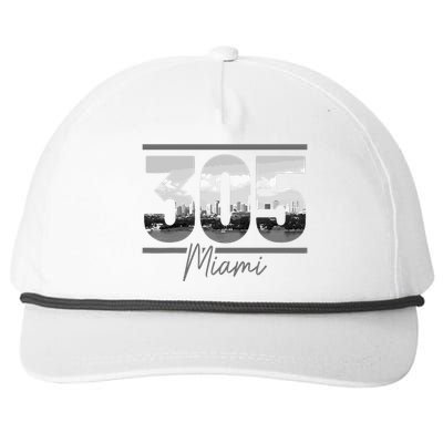 Miami 305 Area Code Skyline Florida Vintage Snapback Five-Panel Rope Hat