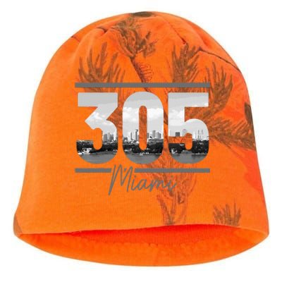 Miami 305 Area Code Skyline Florida Vintage Kati - Camo Knit Beanie