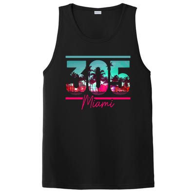 Miami 305 Area Code Florida Vintage Palm Trees Pride Retro PosiCharge Competitor Tank