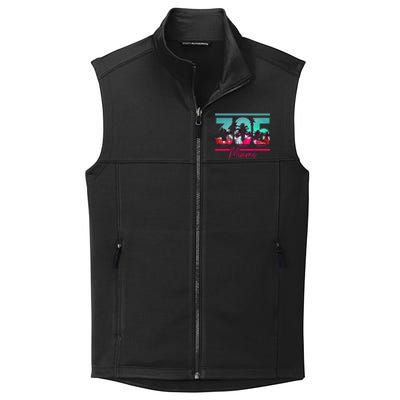 Miami 305 Area Code Florida Vintage Palm Trees Pride Retro Collective Smooth Fleece Vest