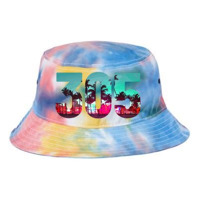 Miami 305 Area Code Florida Vintage Palm Trees Pride Retro Tie Dye Newport Bucket Hat