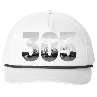 Miami 305 Area Code Skyline Florida Vintage Snapback Five-Panel Rope Hat