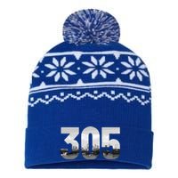 Miami 305 Area Code Skyline Florida Vintage USA-Made Snowflake Beanie