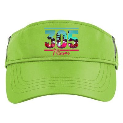 Miami 305 Area Code Florida Vintage Palm Trees Pride Retro Adult Drive Performance Visor