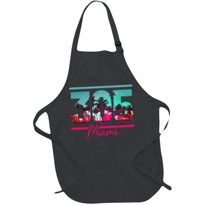 Miami 305 Area Code Florida Vintage Palm Trees Pride Retro Apron