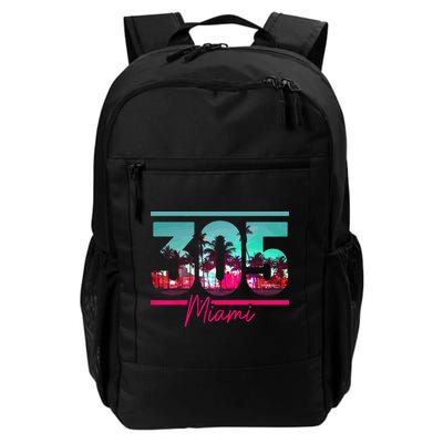 Miami 305 Area Code Florida Vintage Palm Trees Pride Retro Backpack
