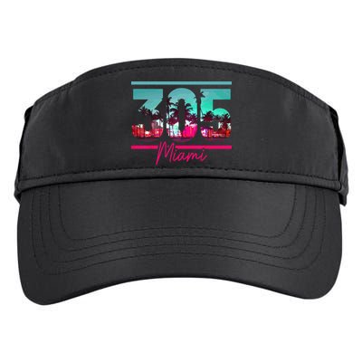 Miami 305 Area Code Florida Vintage Palm Trees Pride Retro Adult Drive Performance Visor