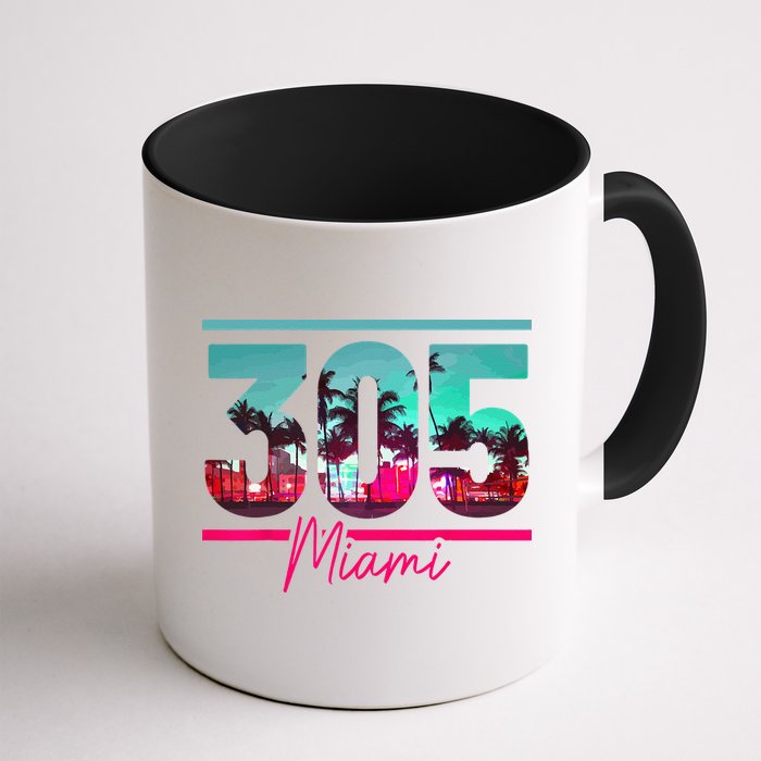 Miami 305 Area Code Florida Vintage Palm Trees Pride Retro Mug