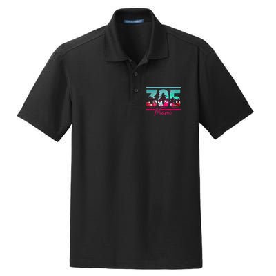 Miami 305 Area Code Florida Vintage Palm Trees Pride Retro Dry Zone Grid Polo