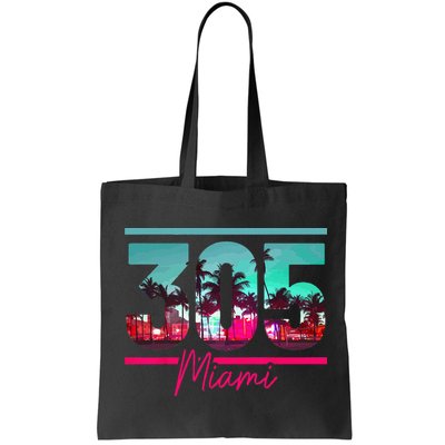Miami 305 Area Code Florida Vintage Palm Trees Pride Retro Bag