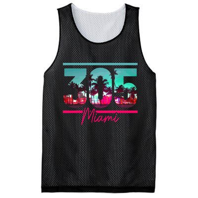 Miami 305 Area Code Florida Vintage Palm Trees Pride Retro Mesh Reversible Basketball Jersey Tank