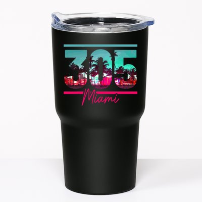Miami 305 Area Code Florida Vintage Palm Trees Pride Retro Tumbler