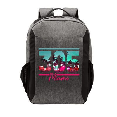 Miami 305 Area Code Florida Vintage Palm Trees Pride Retro Vector Backpack