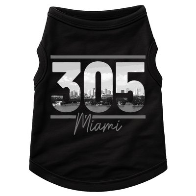 Miami 305 Area Code Skyline Florida Vintage Doggie Tank