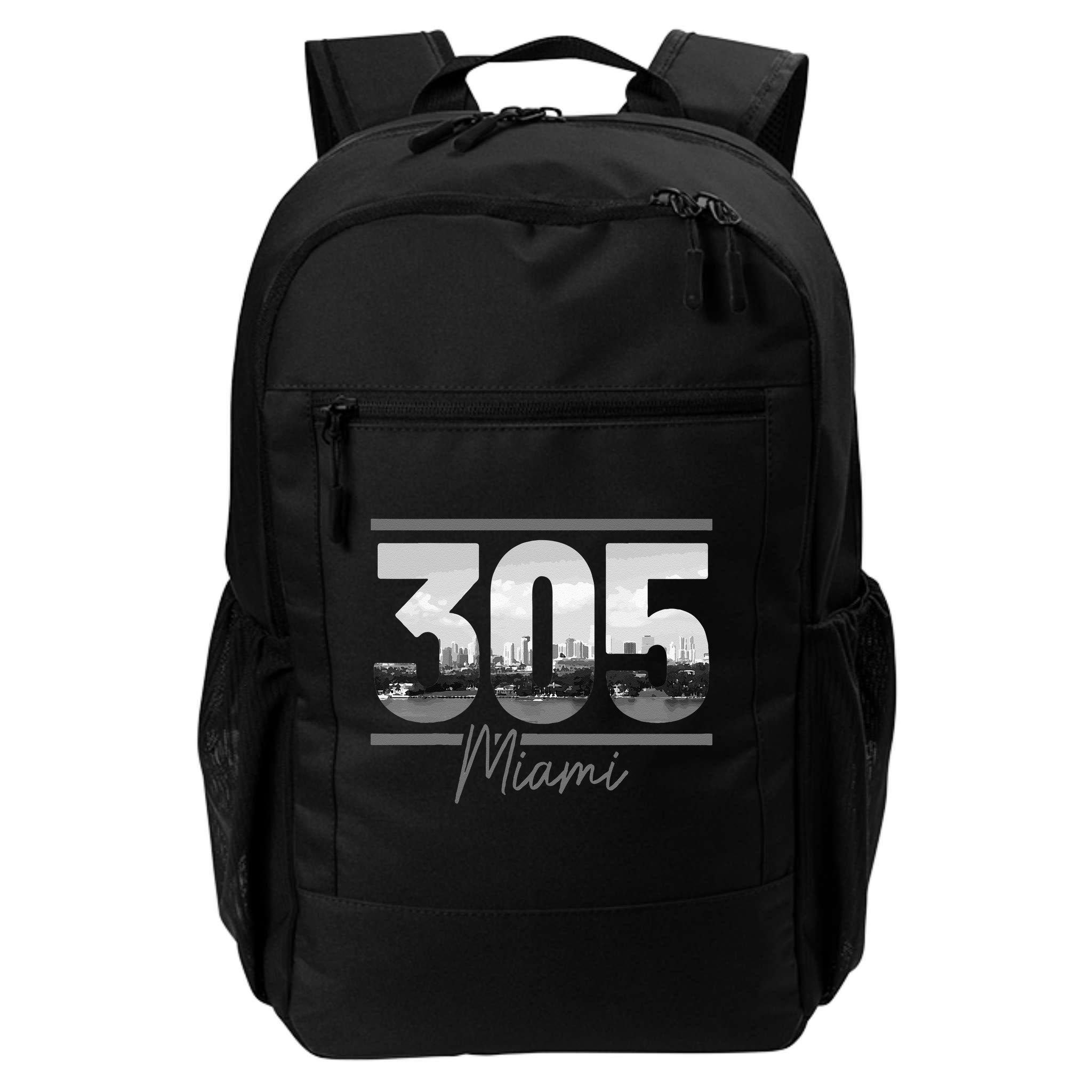 Miami 305 Area Code Skyline Florida Vintage Backpack