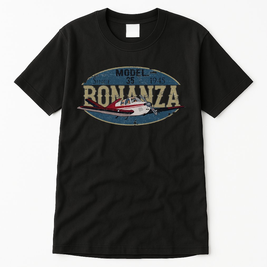 Model 35 Bonanza Since 1945 Retro Vintage Airplane Pilot Tall T-Shirt