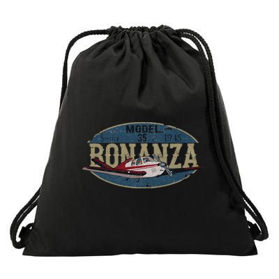 Model 35 Bonanza Since 1945 Retro Vintage Airplane Pilot Drawstring Bag