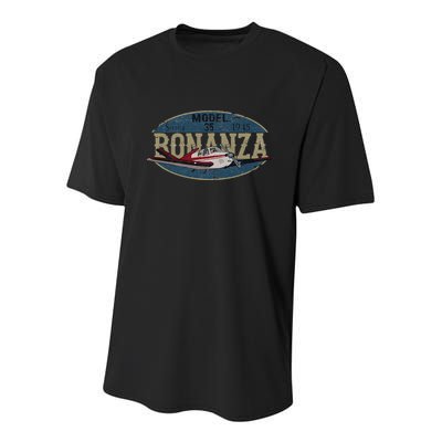 Model 35 Bonanza Since 1945 Retro Vintage Airplane Pilot Youth Performance Sprint T-Shirt