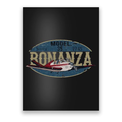 Model 35 Bonanza Since 1945 Retro Vintage Airplane Pilot Poster