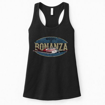 Model 35 Bonanza Since 1945 Retro Vintage Airplane Pilot Womens Tank Top