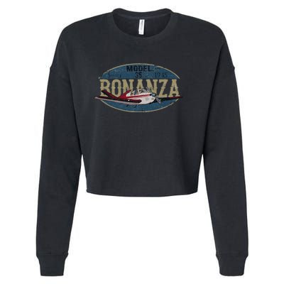 Model 35 Bonanza Since 1945 Retro Vintage Airplane Pilot Cropped Pullover Crew