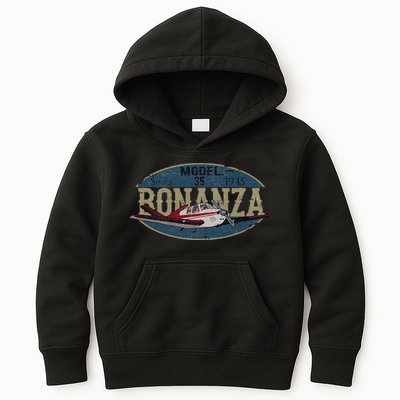 Model 35 Bonanza Since 1945 Retro Vintage Airplane Pilot Kids Hoodie
