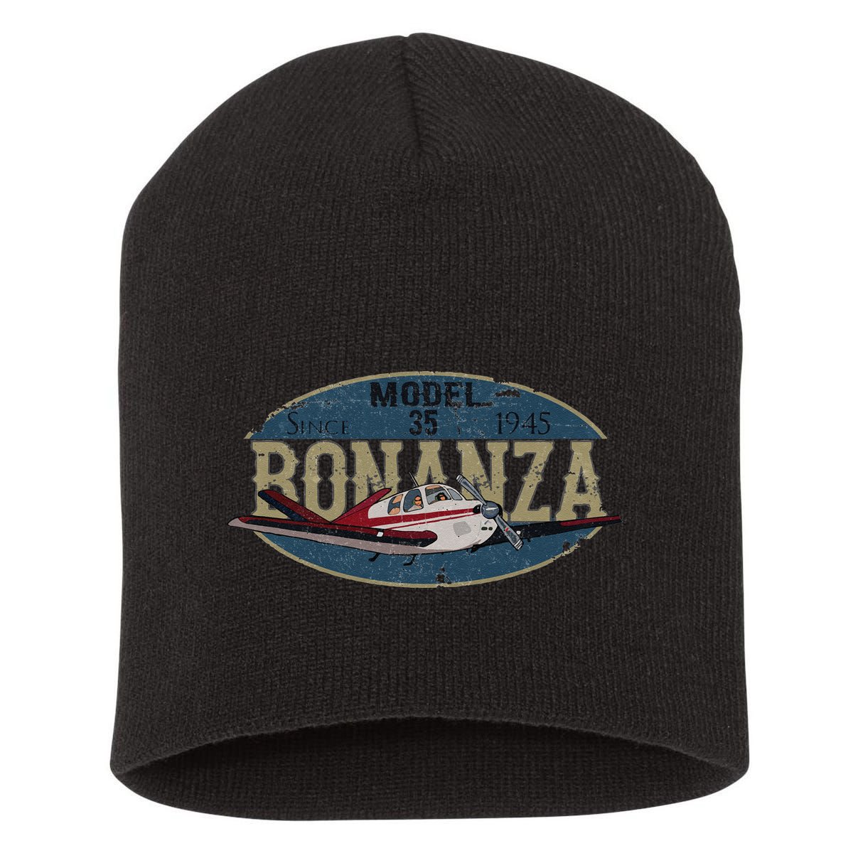 Model 35 Bonanza Since 1945 Retro Vintage Airplane Pilot Short Acrylic Beanie