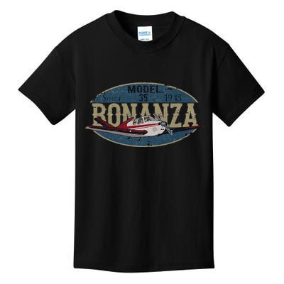 Model 35 Bonanza Since 1945 Retro Vintage Airplane Pilot Kids T-Shirt