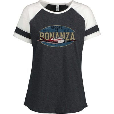 Model 35 Bonanza Since 1945 Retro Vintage Airplane Pilot Enza Ladies Jersey Colorblock Tee