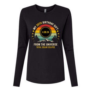 My 30th Birthday From The Universe Total Solar Eclipse 2024 Womens Cotton Relaxed Long Sleeve T-Shirt