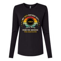 My 30th Birthday From The Universe Total Solar Eclipse 2024 Womens Cotton Relaxed Long Sleeve T-Shirt